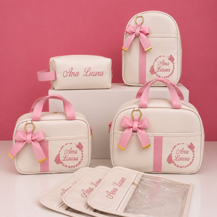 Kit Laços personalizado com nome bordado - Lene Mimos