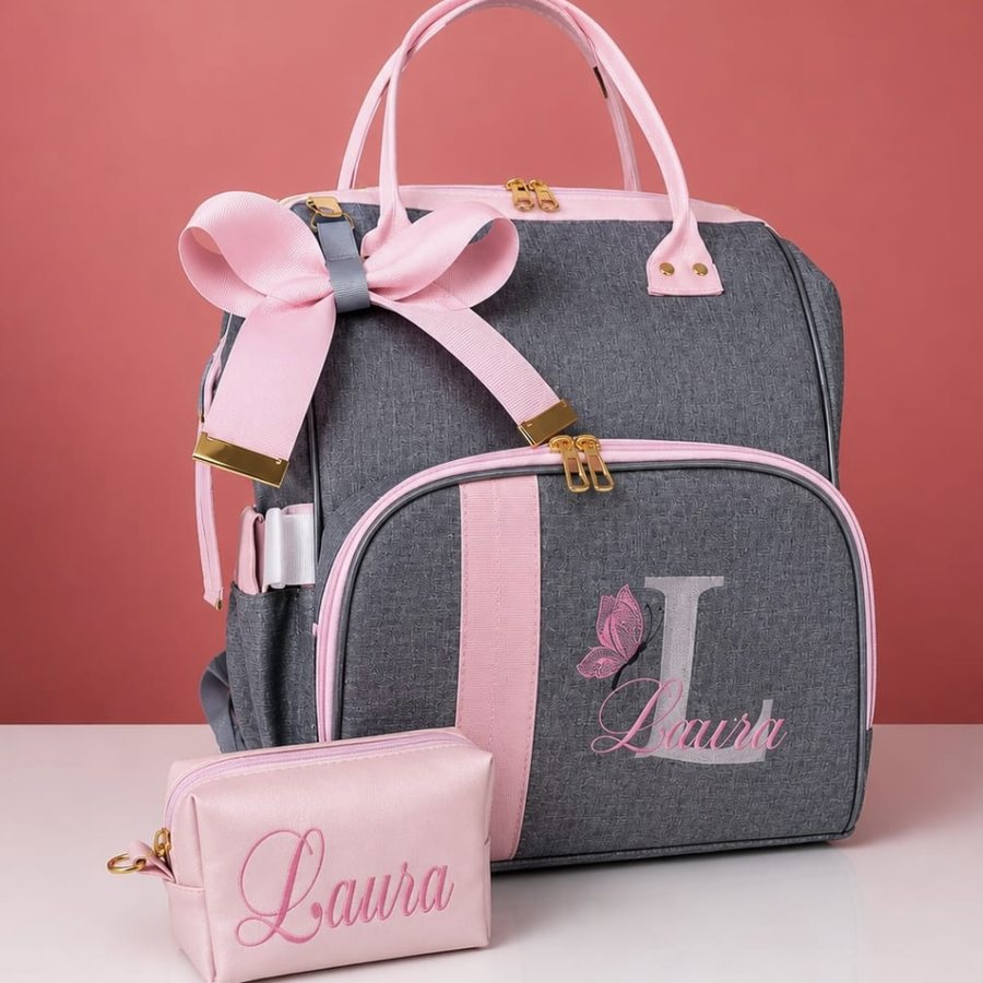 Mochila Multifuncional personalizado com nome bordado - Lene Mimos